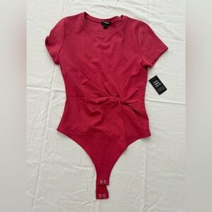 BRAND NEW - Express XS bodysuit leotard dark red - Tags still attached